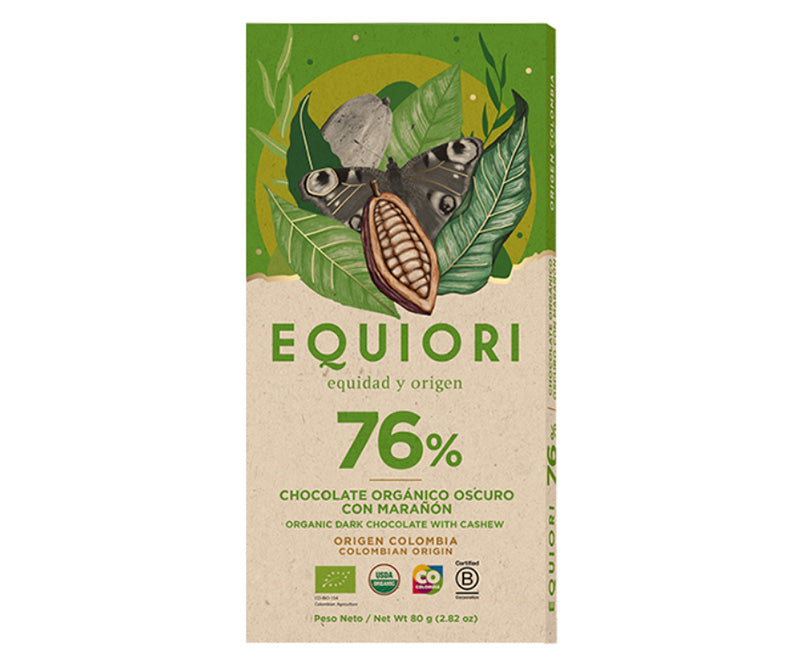 Organic Dark Chocolate with Cashew (76%)